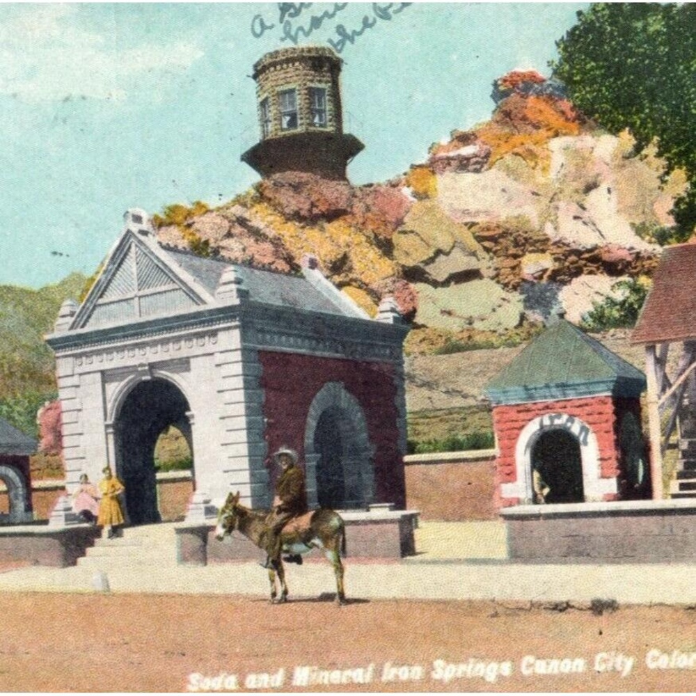 Soda And Mineral Iron Springs Colorado Postcard Vintage Postmarked 1909